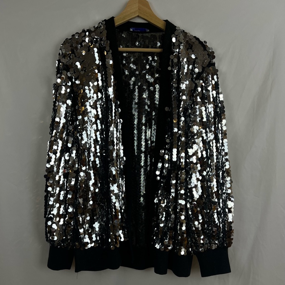 Zara Long Sleeve Sequin Top-Woman’s Size M
